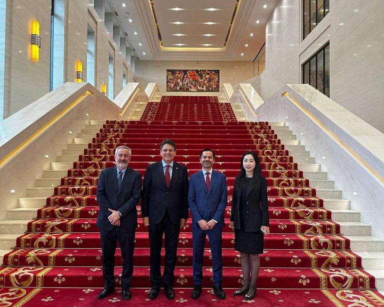 Marino Gaido en las instalaciones de Huawei durante su viaje a China. Marino Gaido en las instalaciones de Huawei durante su viaje a China.