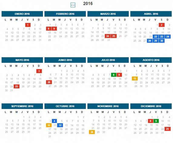 En el 2016 habrán 17 feriados y 9 fines de semana largos