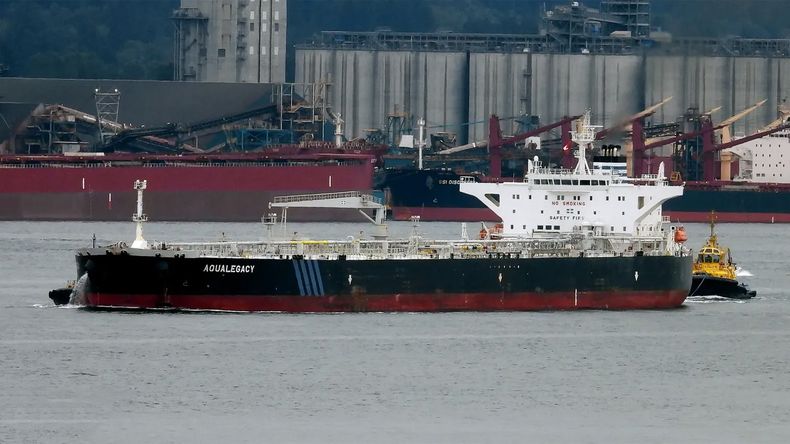 Aqualegacy es uno de los tres buques que transportará petróleo de Vaca Muerta a Estados Unidos. | LM Neuquen Aqualegacy es uno de los tres buques que transportará petróleo de Vaca Muerta a Estados Unidos.