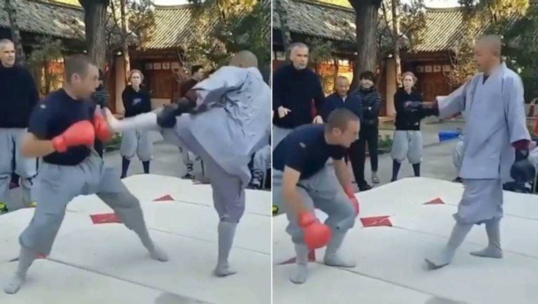 Instagram: monje shaolín derrotó a luchador de MMA con una patada
