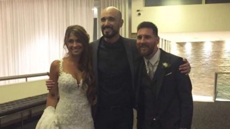 Lionel Messi y Abel Pintos en su casamiento Lionel Messi y Abel Pintos en su casamiento