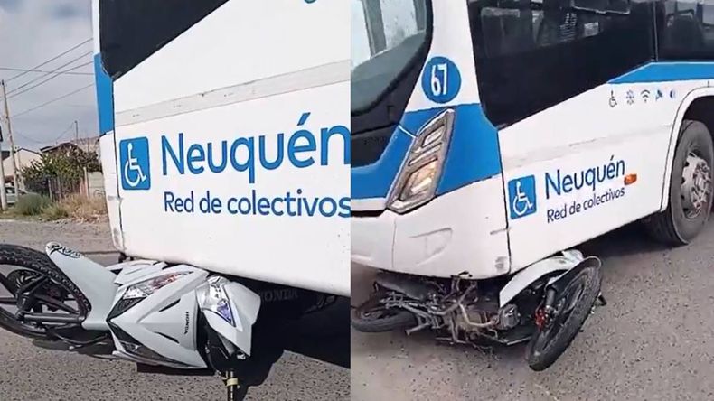 Un colectivo embistió a un motociclista en el oeste neuquino. | LM Neuquen Un colectivo embistió a un motociclista en el oeste neuquino.