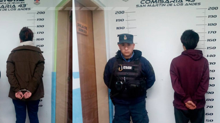 La pareja fue detenida en San Martín de los Andes por la Policía / Foto Prensa Policía La pareja fue detenida en San Martín de los Andes por la Policía / Foto Prensa Policía