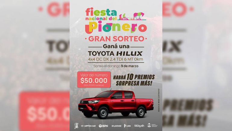 El soprteo de la Toyota Hilux se realizará este domingo a las 23 en el predio de la chacra municipal de Centenario. El soprteo de la Toyota Hilux se realizará este domingo a las 23 en el predio de la chacra municipal de Centenario.