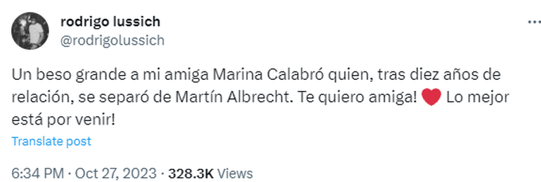 El twit de la polémica de Rodrigo Lussich El twit de la polémica de Rodrigo Lussich