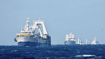 Flotas de pesca de arrastre en el Agujero Azul de la Patagonia. Flotas de pesca de arrastre en el Agujero Azul de la Patagonia.