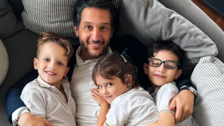 Germán Paoloski y sus hijos