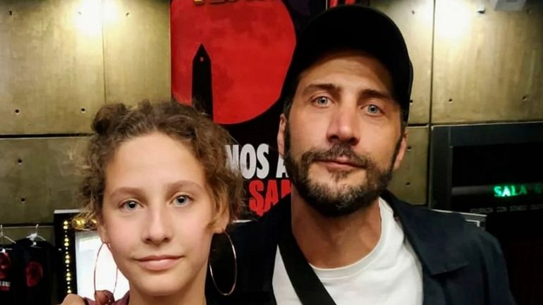 Luciano Cáceres y su hija