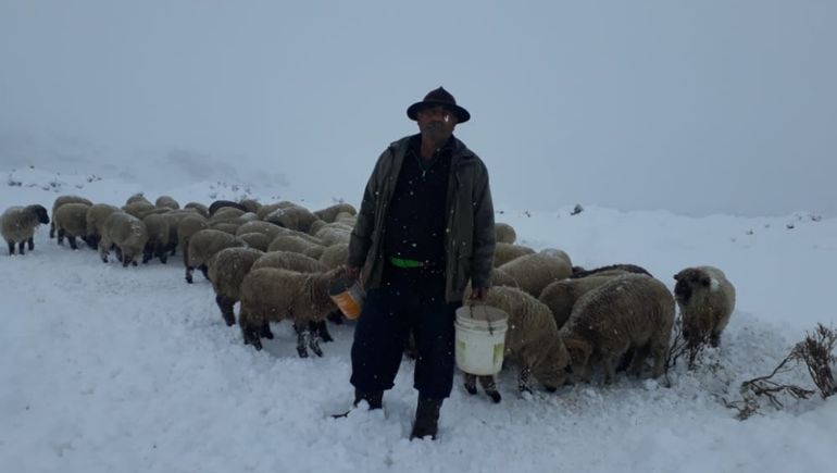 Los Morales le dan pelea a la nieve al pie de la Cordillera del Viento
