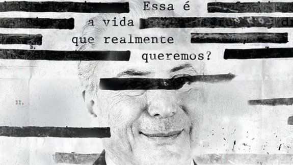 La imagen con la que Waters criticó al presidente Michel Temer.