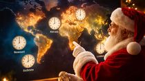 La Navidad avanza por el planeta siguiendo el ritmo de los husos horarios, con casi un día de diferencia entre el inicio y el final. La Navidad avanza por el planeta siguiendo el ritmo de los husos horarios, con casi un día de diferencia entre el inicio y el final.