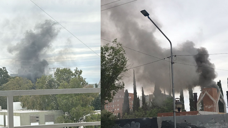 El humo se puede observar desde primera hora de la mañana en Neuquén / Foto