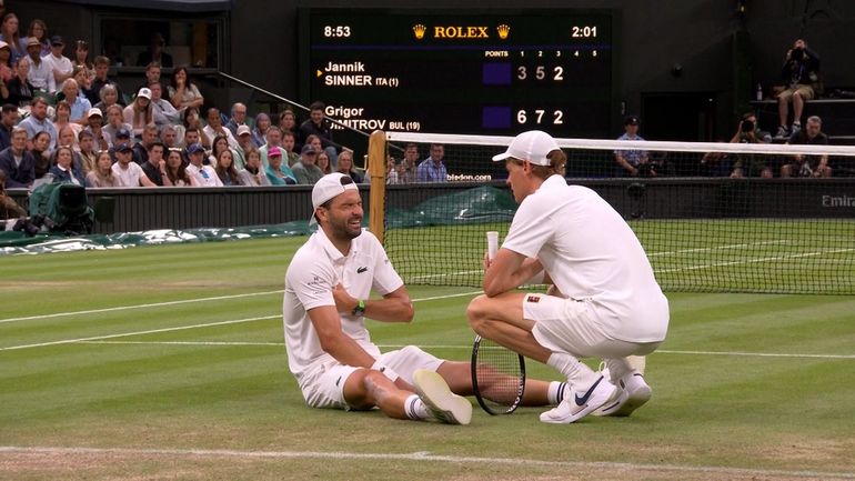 Increíble: Grigor Dimitrov le ganaba a Jannik Sinner en Wimbledon y se tuvo que retirar