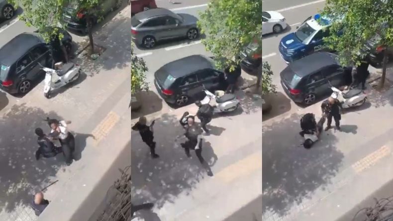 La brutal agresión policial en Valencia contra la joven colombiana quedó registrada en videos que se viralizaron en las redes.