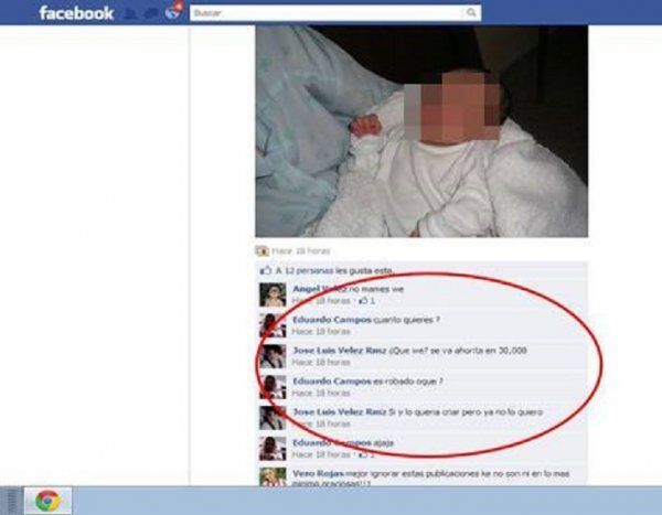 Vendió a su bebé por Facebook en 250 dólares y la detuvieron