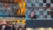 video impactante: rescatan a un joven que intento suicidarse en un shopping video impactante: rescatan a un joven que intento suicidarse en un shopping