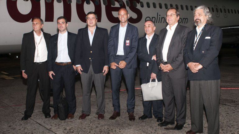 Bautismo. El ministro Guillermo Dietrich estuvo en la inauguración de los vuelos de Andes de las rutas adjudicadas.