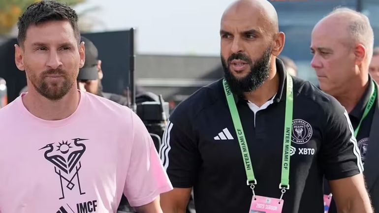 Lionel Messi y su guardaespaldas