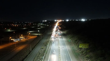 El tramo vial, con la nueva iluminación. El tramo vial, con la nueva iluminación.