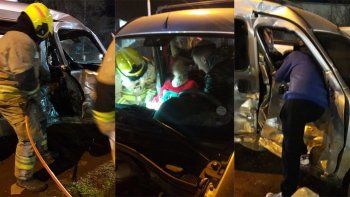 rescataron a una mujer tras brutal choque sobre ruta 22 rescataron a una mujer tras brutal choque sobre ruta 22