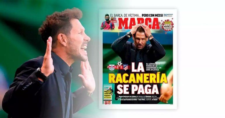 La tapa del diario deportivo Marca le pegó a Simeone.