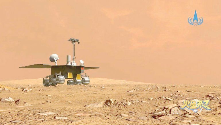 Los chinos colocaron su rover Zhurong en las dunas de Marte