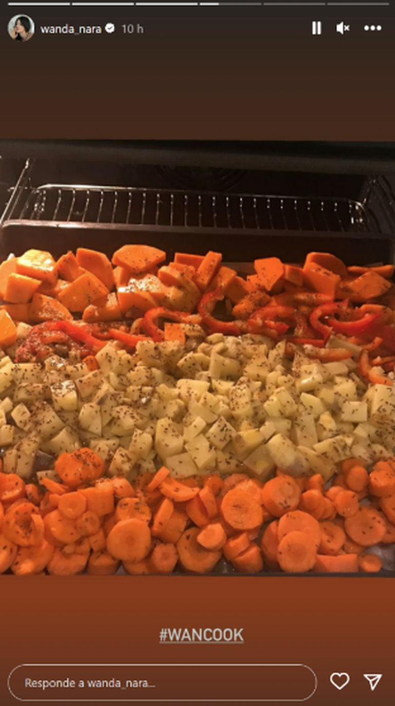 Los vegetales al horno, uno de los platos favoritos de los hijos de Wanda.