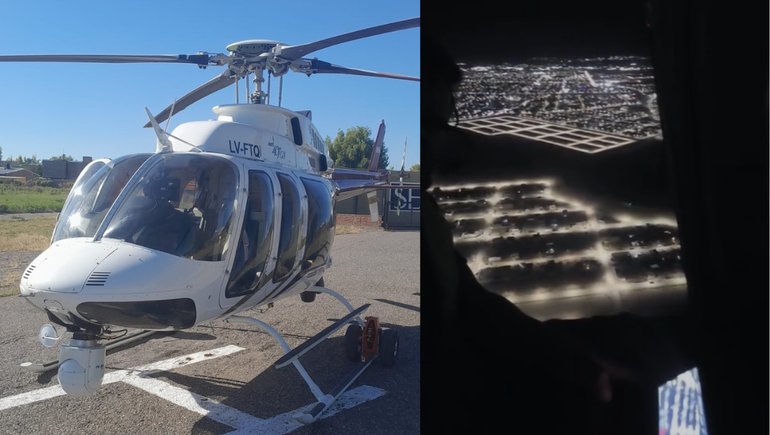 Neuquén desde el cielo: así es el patrullaje nocturno del helicóptero que sorprendió a los vecinos