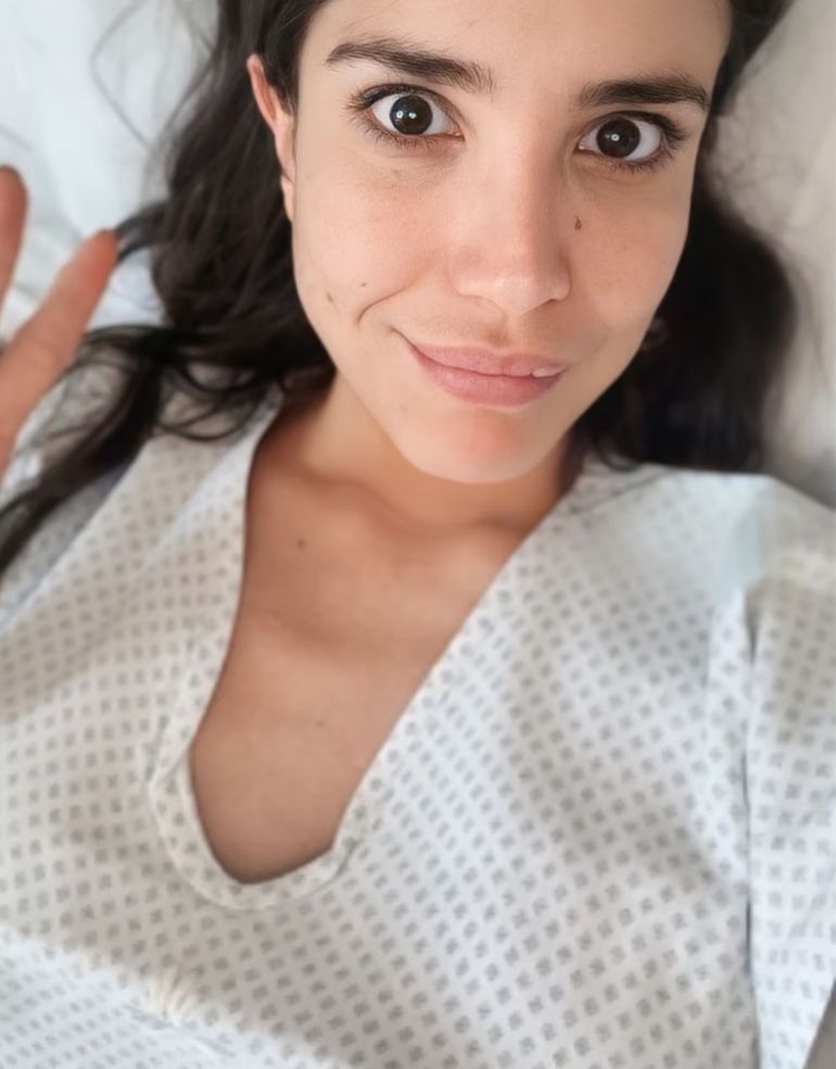 Andrea Rincón en su internación Andrea Rincón en su internación