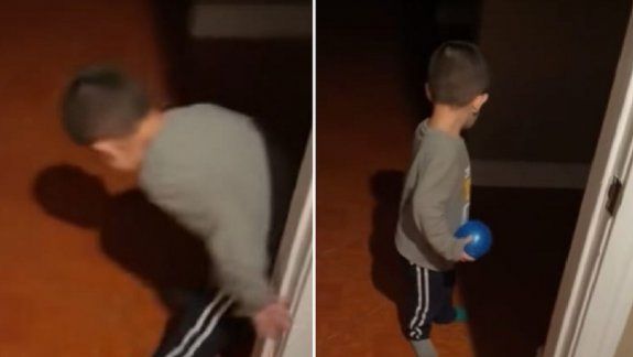 TikTok: el susto de un niño que ve su sombra por primera vez