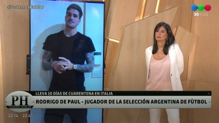 PH futurista: Rodrigo De Paul dijo presente a través de una videollamada y en las redes se divirtieron