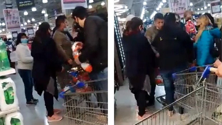 Batalla campal en pleno supermercado por una promo de huevos de Pascua