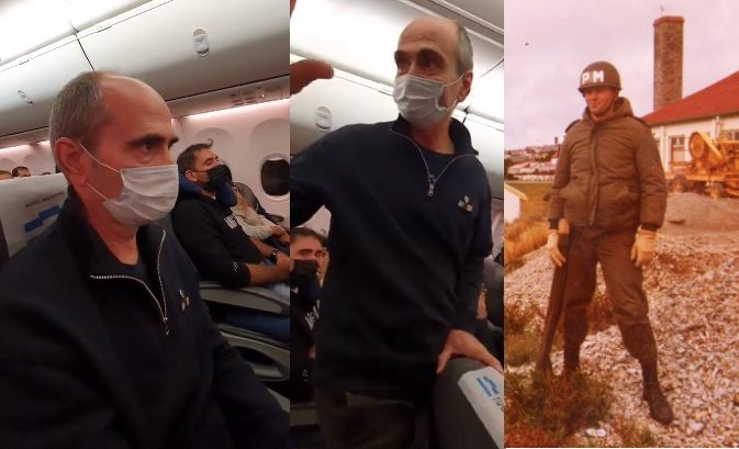 Video: el homenaje a un ex combatiente de Malvinas en un vuelo a Neuquén