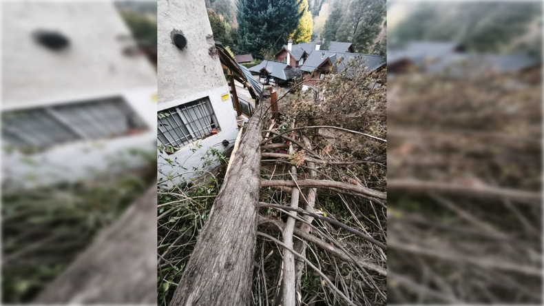El temporal de viento afectó también en San Martín de los Andes.&nbsp;