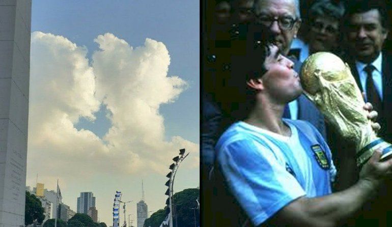 Maradona y la Copa del mundo. En la otra imagen