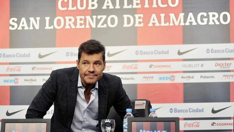 La gestión de Marcelo Tinelli en San Lorenzo duró pocos meses.