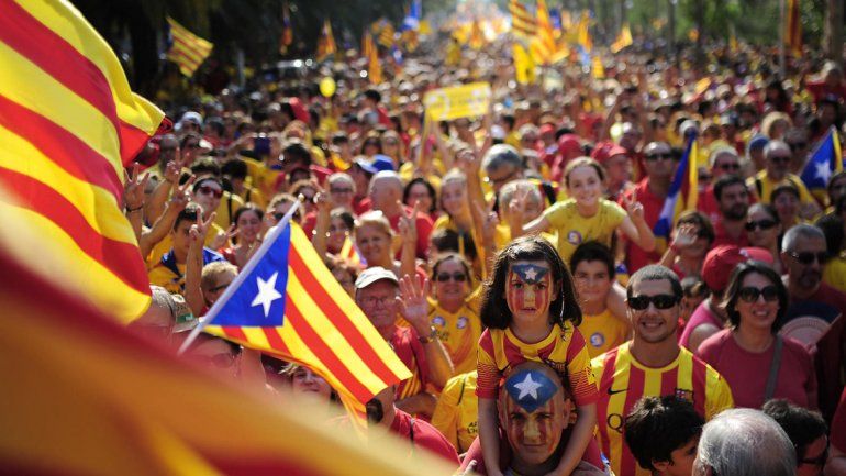 La manifestación fue en el contexto de la Diada (el Día de Cataluña).
