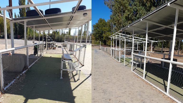Los ladrones se llevaron las butacas de los bancos de suplentes de la cancha de hóckey de Cipo.