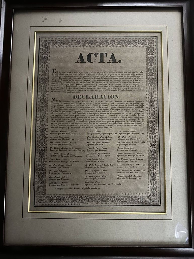 Acta de la Independencia hallada por la Aduana. Acta de la Independencia hallada por la Aduana.