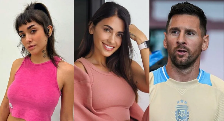 María Becerra, Antonela Roccuzzo y Lionel Messi. María Becerra, Antonela Roccuzzo y Lionel Messi.