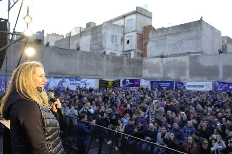 Karina Milei en un acto de campaña en La Matanza. Karina Milei en un acto de campaña en La Matanza.