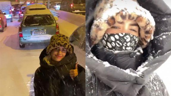 lali quedo atrapada en su auto en la tormenta de nieve que sacude a madrid
