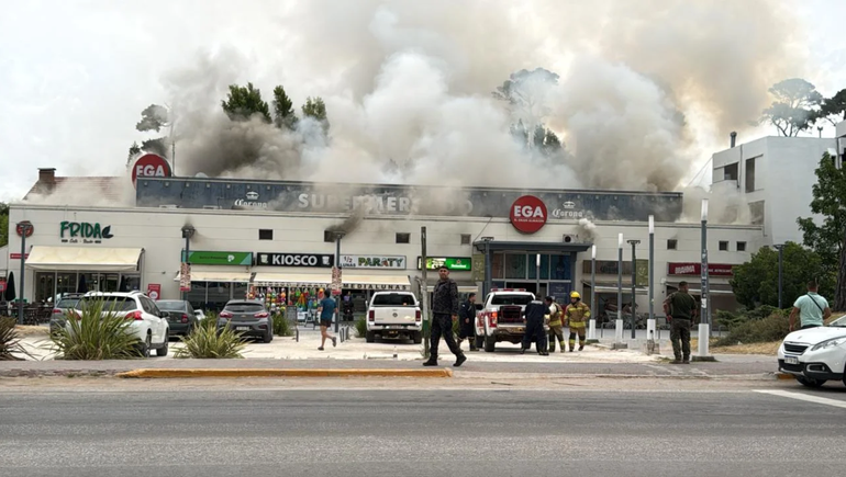 El incendio ocurrió en la principal arteria de Pinamar.