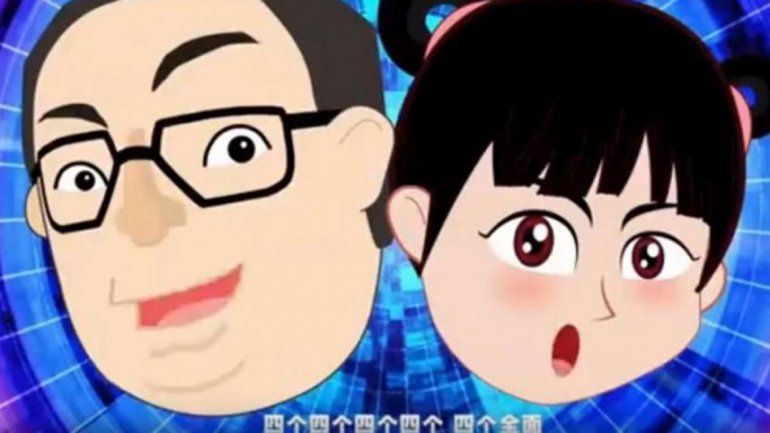 Imagen de una de las escenas de dibujos animados y rap utilizada por el gobierno chino en un nuevo video.
