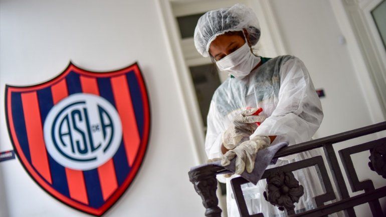 Desinfectan las instalaciones de San Lorenzo.