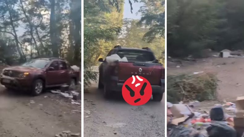 Una mujer que arrojaba basura en un terreno fue escrachada en redes sociales. | LM Neuquen Una mujer que arrojaba basura en un terreno fue escrachada en redes sociales.