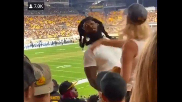 Video: tremenda pelea entre una mujer y un hombre en la NFL