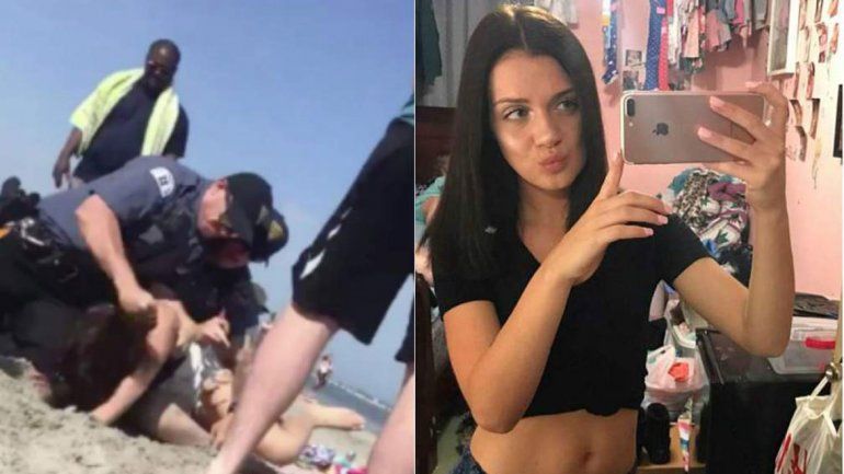 La chica estaba con su pequeña hija tomando sol en la playa.&nbsp;