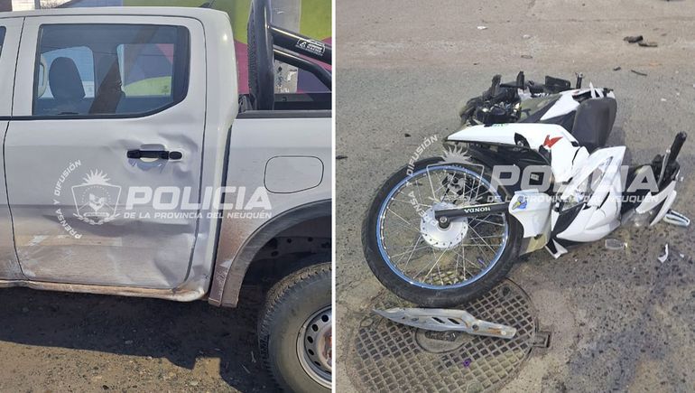 Una motociclista tuvo que ser trasladada al Hospital Heller tras  protagonizar un choque.