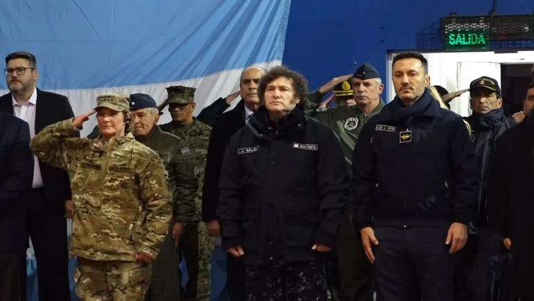 Javier Milei estuvo presente en el acto en Tierra del Fuego.